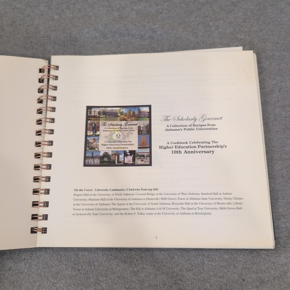 The Scholarly Gourmet Alabama Public Universities Cookbook 2007 1st Printing - Picture 2 of 4